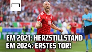 Das sagt Christian Eriksen zu seinem Tor gegen Slowenien 🥹  EM 2024 [upl. by Dlanigger]