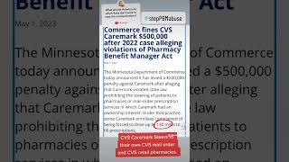 CVS Caremark Fined 500000 For Forcing Patients to CVS Mail Order and Retail Pharmacies [upl. by Rairb613]