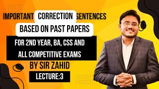 2nd Year English Correction of Sentences  BA English Correction of Sentences  Common Errors [upl. by Sybyl]