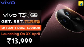 Vivo T3X 5G  Official India Launch  Vivo T3X 5G Price in India amp Specs  SD 6GEN 1 120HZ 6000mAh [upl. by Ennaitsirk]