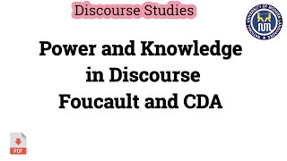 Michael Foucault and CDA  Foucault theory of knoledge and power [upl. by Meikah]