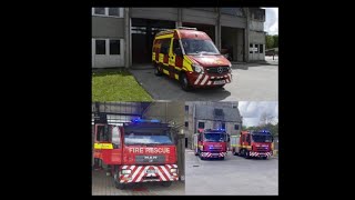 Plympton fire station and their fire appliances light demos and Greenbanks light rescue pump [upl. by Botti9]