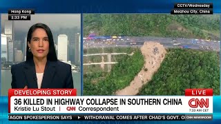 Highway collapse kills dozens in southern China [upl. by Bolitho309]