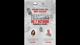 Soirée « Témoins du 7 octobre » du 13032024 – Consistoire Israélite du BasRhin [upl. by Ynnel]