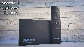 H96 MAX RK3566 Android 11 TV Box UnboxingHands on test Review in 2021 4K YoutubeGaming8GB RAM [upl. by Mclyman471]