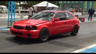 Red Honda Civic Hatch  Racetrac Track Day Drags 2024 [upl. by Llehcsreh]