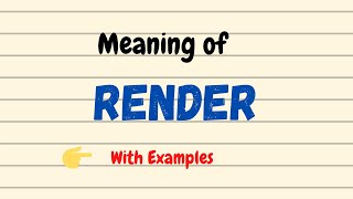 Meaning of Render  English Vocabulary Words  UrduHindi [upl. by Ellocin799]