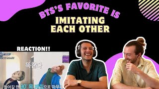 BTSs favorite is imitating each other REACTION😂  This is hilarious React To BTS [upl. by Akinek85]