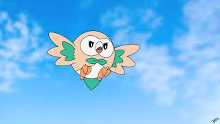 Rowlet attack Animation  Razorleaf  Leafage  Pokemon [upl. by Lougheed]