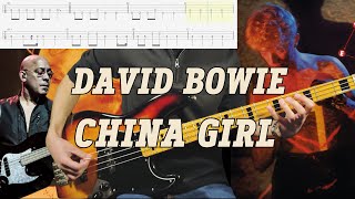 David Bowie  China Girl Bass Cover With Tabs amp Backing Track [upl. by O'Donoghue]