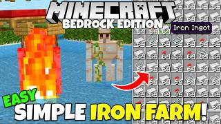 Minecraft Bedrock EASY IRON FARM Tutorial MCPE Xbox PS5 PC [upl. by Jarlathus4]