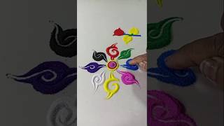 💝🌹💖multi colour rangoli design simple design satisfying rangoli design ASMRrangoli [upl. by Ethelred]