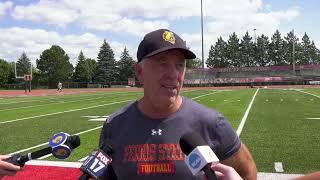 Ferris State Football Preseason Camp First Practice  Tony Annese Interview [upl. by Dahcir]