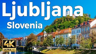 Ljubljana Slovenia Walking Tour 4k Ultra HD 60fps – With Caption [upl. by Aehsrop]