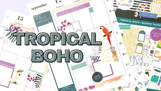 PLAN WITH ME  TROPICAL BOHO SPREAD  CLASSIC HAPPY PLANNER [upl. by Sarena376]