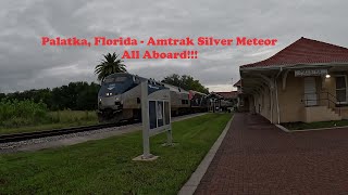 Amtrak Trains Special Handicap Boarding Amtrak Silver Meteor Train Palatka Florida Station [upl. by Hillhouse]