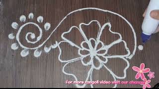 Beautiful and simple rangoli designtrendingvideocraftingtimerangoli [upl. by Kienan]