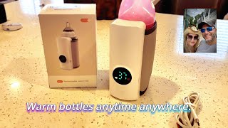 Portable Bottle Warmer  Fast Heat amp Battery Display for Travel [upl. by Anilehs]