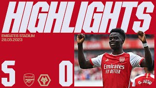 HIGHLIGHTS  Arsenal vs Wolves 50  Xhaka x2 Saka Jesus Kiwior [upl. by Aehsat]