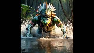 A tribe leader become a water alligator creature ai fusion shorts [upl. by Aihsetan]