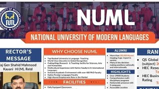 NUML UNIVERSITY ADMISSION 2024 OPEN  BS MS MPHIL PHD SCIENCE ARTS MEDICAL PROGRAMS  NUML FALL 2024 [upl. by Ahsienek]