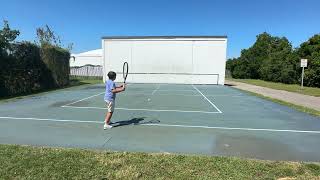 Practicing my serve against the wall kids tennis [upl. by Ehtylb380]