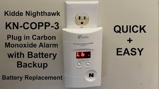 How to replace the battery on a Kidde Nighthawk KNCOPP3 Plug in Carbon Monoxide Alarm [upl. by Daub]