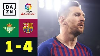 Dreierpack Die Welt staunt über Lionel Messi Real Betis  FC Barcelona 14  La Liga  DAZN [upl. by Dail]