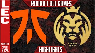 FNC vs MDK Highlights ALL GAMES  LEC Winter 2024 Playoffs Upper Round 1  Fnatic vs MAD Lions KOI [upl. by Eelak]