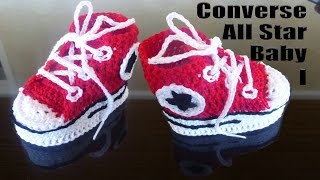 Babyschuhe Converse All Star Baby Sneakers für Neugeborenen häkeln Teil I  Sohle [upl. by Ginder]