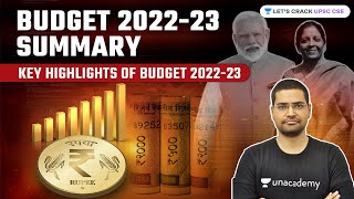 Budget 202223 Summary  Key Highlights of Budget 202223  UPSC CSE 202223  Rahul Bhardwaj [upl. by Halyahs819]