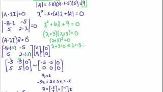 Find Eigenvalue and Eigenvector of 2 by 2 Matrix Repeated Eigenvalues [upl. by Selassie]