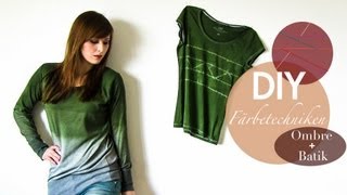 DIY Färbetechniken  Ombre Shirt  Ethno Style TShirt [upl. by Llemej]