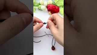 Single bead turns into clavicle necklace in seconds rope braiding skills sharing handmade DIY [upl. by Gav453]