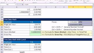 Excel 2010 Business Math 43 Excel Time Number Formatting amp Excel Time Math [upl. by Araj]