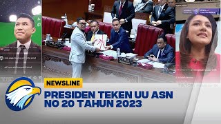 Newsline Trending Topic  Presiden Teken UU ASN NO 20 Tahun 2023 [upl. by Eillehs]