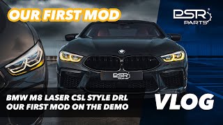 BMW F92 M8 Gets Its First Mod Yellow CSL Style DRL Daytime Running Lights [upl. by Gertrudis125]