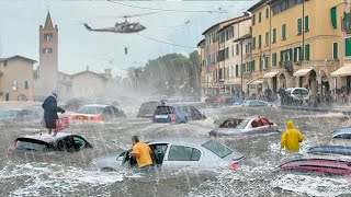 Italy Today Samoggia River overflowed and flooded Bologna EmiliaRomagna people trapped [upl. by Douglas791]