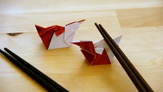 Origami  Canard reposebaguettes  Chopsticks Rest Senbazuru [upl. by Chaiken]