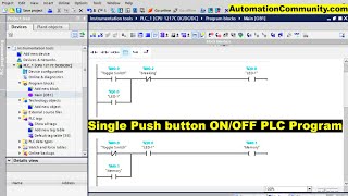 Single Push button ONOFF PLC Program  Example Problems for Practice [upl. by Niarfe751]