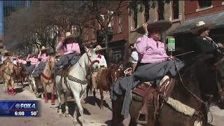 All Western Parade held to mark the start of the Fort Worth Stock Show and Rodeo [upl. by Aihtniroc902]