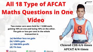 All 18 Types of AFCAT Maths Questions [upl. by Swor]