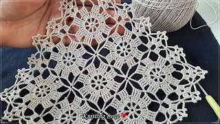 Fantastic Flower Patterned Filet Crochet Shawl amp Cover  Very Beautiful Tığ İşi Örgü [upl. by Sirred311]