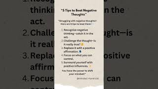 “Top 5 Tips to Beat Negative Thoughtquotquote shorts ignorenegativity sigmarule english growth [upl. by Ydarg]