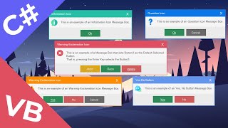 Create a Custom MessageBox  C Visual Basic VBNET amp WinForms  Modern Flat UI [upl. by Dlanigger]