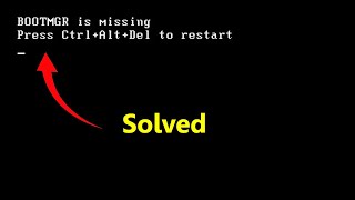 How to Fix BOOTMGR Is Missing Error  Solved [upl. by Madelaine]