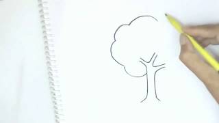 How to draw a Tree easy steps step by step for  beginners [upl. by Jolie]