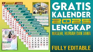 Gratis Kalender 2025 Masehi Hijriah Jawa [upl. by Allevon271]