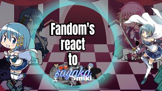 Fandoms react to each other sayaka miki 16 PLEASE read disc Thank you [upl. by Naujd91]