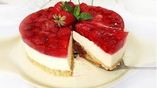 Torta fredda alle fragole facile e senza cottura [upl. by Mosby]